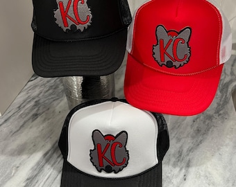 Kansas City Football Wolf Patch Hat, Trucker Hat, Kansas City Patch Hat