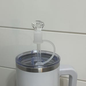 Clear Bling Diamond 3D straw topper (10mm)