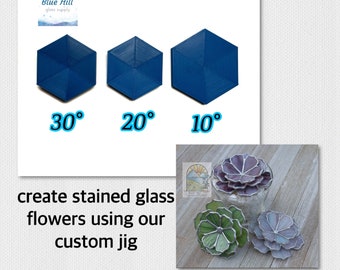 Flower or Succulent Molds for Stained Glass Making - Choose 5 or 6 Petal Layers - Free Pattern- Stained Glass Jig - Glass Flower Shape Mold