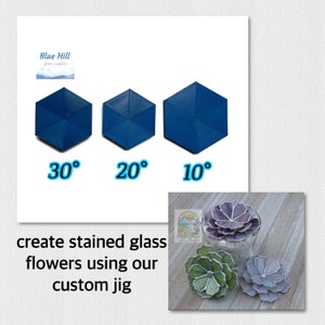 Flower or Succulent Molds for Stained Glass Making - Choose 5 or 6 Petal Layers - Free Pattern- Stained Glass Jig - Glass Flower Shape Mold