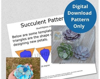 Succulent Pattern .pdf Digital Download ONLY - Stained Glass Patterns - Stained Glass DIY - Stained Glass 3D Art - Patterns for Artists