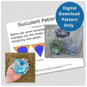 Succulent Pattern .pdf Digital Download ONLY - Stained Glass Patterns - Stained Glass DIY - Stained Glass 3D Art - Patterns for Artists