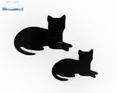 Cat Fusible Glass Precut - 96 COE - Wissmach Black Glass - For fused glass - Stained Glass - Mosaic Art - Multiple Sizes