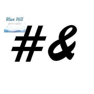 Fuente de escritura COE 96 Ampersand OR Hashtag Symbols for Fusing - & - # - Vidrio COE 96 - Negro - Blanco - Mosaicos - Fusión de vidrio - Vidrio precortado