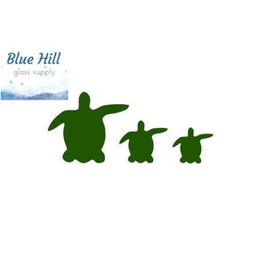 Turtle 3 Pack Fusible Glass Precut - 96 COE OR 90 COE Glass - For fused glass - Stained Glass - Mosaic Art - Art Supplies