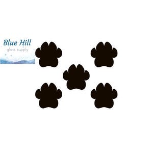 Paw 5 Pack Fusible Glass Precut - Pet Paw- Dog - Cat - 96 COE - 90 COE - For fused glass - Stained Glass - Mosaic Art - Glass Art Supplies