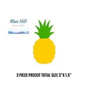 Pineapple 2 piece Precut Glass - 90 COE or 96 COE - Precut glass for artists - Mosaics - Stained Glass - Fused Glass - Fruit - Friendship