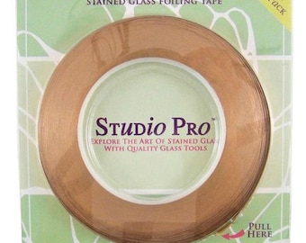 3/16” Copper Foil for Stained Glass - Copper Backed - Easy to Use Dispenser - Stained Glass Tools - Supplies - Copper Foil Method