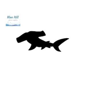 Hammerhead Shark Fusible Glass Precut - 96 COE - Oceanside Glass - For fused glass - Stained Glass - Mosaic Art - Glass Art Supplies