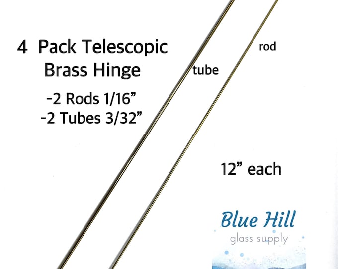 4 Piece, Raw Brass Tube Hinge. 1/16. 3/32. Glass Box Lid Hinge, 2 Inner