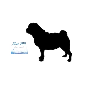 Pug Dog Fusible Glass Precut - 96 COE - 90 COE Glass - For fused glass - Stained Glass - Mosaic Art - Glass Art Supplies