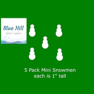 Snowman 5 Pack Precut Glass Shape - Ornaments - Fusible 90 and 96 COE - For Glass Artists - Mosaics - Holiday Precut