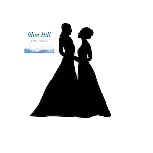 Bride and Bride Precut Glass Shape - For fusing , mosaics , stained glass - 96 COE - 90 COE - Wedding Precut - Marriage - Lesbian Couple