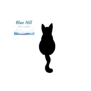 Cat Backside Fusible Glass Precut - 96 COE OR 90 COE - For fused glass - Stained Glass - Mosaic Art - Multiple Sizes - Kitty Precut