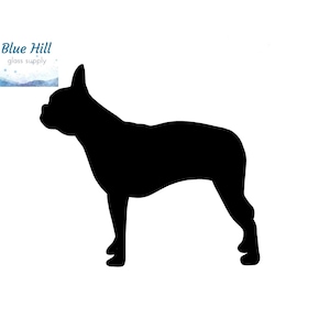 Boston Terrier Dog Fusible Glass Precut - 96 COE - 90 COE - fused glass - Stained Glass - Mosaic Art - Glass Art Supplies