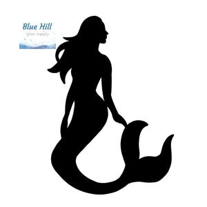 Mermaid #2 Fusible Glass Precut - 96 COE OR 90 COE - For fused glass - Stained Glass - Mosaic Art - Art Supplies - Oceanside / Bullseye