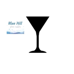 Martini Glass Precut Glass Shape - 96 COE - 90 COE - Glass for Fusing, Mosaics , Stained Glass Art - multiple colors - for glass art