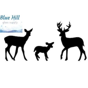 Deer - Buck Doe or Fawn Fusible Glass Precut - 96 COE - 90 COE - For fused glass - Stained Glass - Mosaic Art - Glass Art Supplies