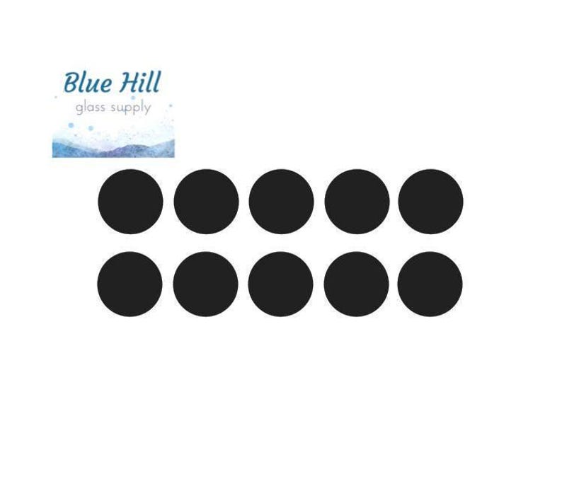 Circle 10 Pack 1/2”,3/4” or 1” Fusible Glass Precut - Multiple Colors - For fused glass - Mosaic Art - Oceanside 96 COE or Bullseye 90 COE image 2