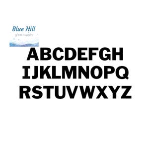Letras de vidrio precortadas de 90 COE de 5/8”, 1”, 2” o 3” - Vidrio Bullseye - Vidrio fusionable para horno - Vidrio para artesanos - Arte en mosaico - Fuente en bloque