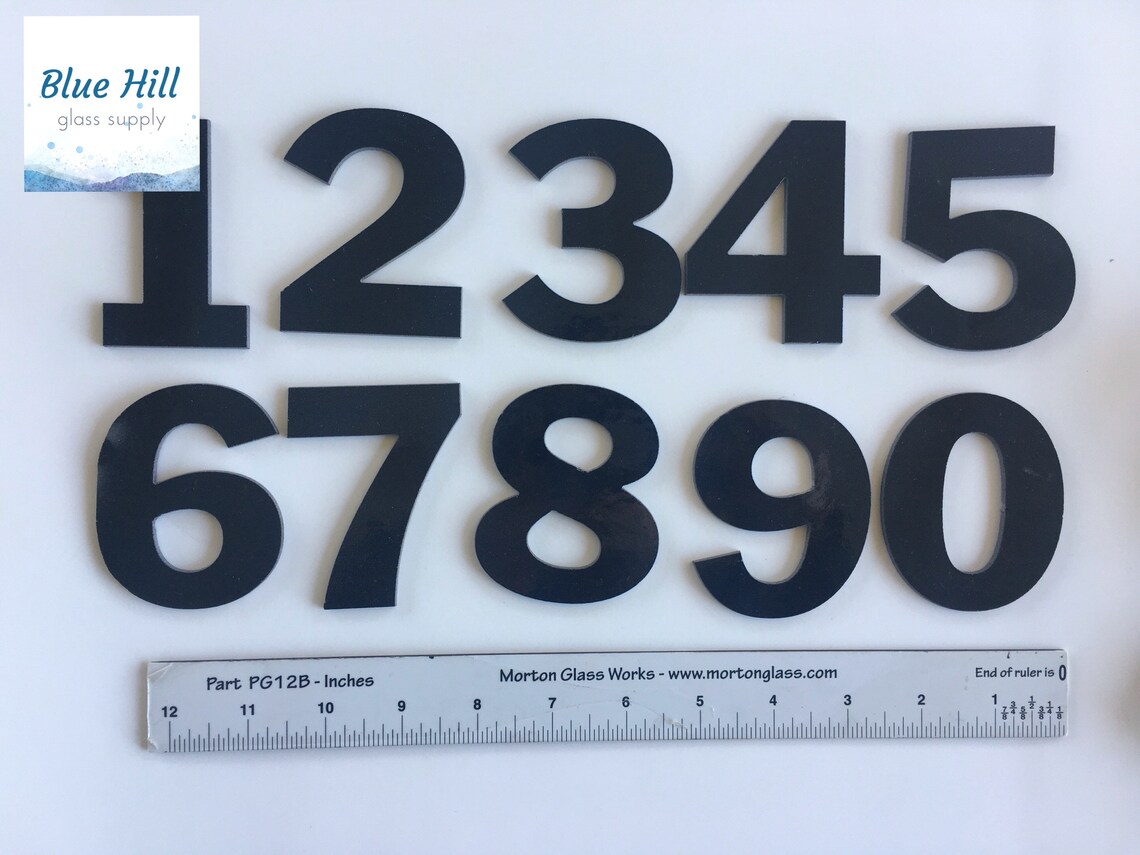 96 COE 1 2 3 Precut Glass Numbers Fusible Wissmach Glass Etsy