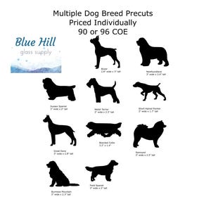 Multiple Breed Dog Fusible Glass Precut - 96 COE - Oceanside Black Glass - For fused glass - Stained Glass - Mosaic Art - Glass Art Supplies