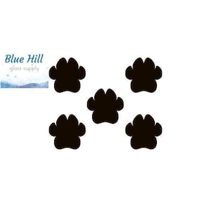 Paw 5 Pack Fusible Glass Precut - Pet Paw- Dog - Cat - 96 COE - 90 COE - For fused glass - Stained Glass - Mosaic Art - Glass Art Supplies
