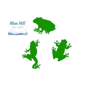 Frogs 3 Poses to Choose - Amphibian Fusible Glass Precut - 96 COE - 90 COE Glass - For fused glass - Stained Glass - Mosaic Art - Supplies