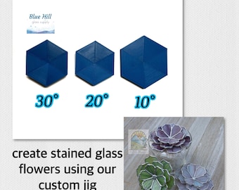 Flower or Succulent Molds for Stained Glass Making - Choose 5 or 6 Petal Layers - Free Pattern- Stained Glass Jig - Glass Flower Shape Mold