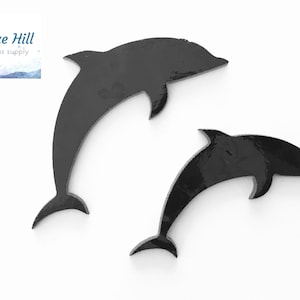 Dolphin Fusible Glass Precuts - 96 COE - 90 COE Glass - For fused glass - Stained Glass - Mosaic Art - Multiple sizes - Ocean Precut