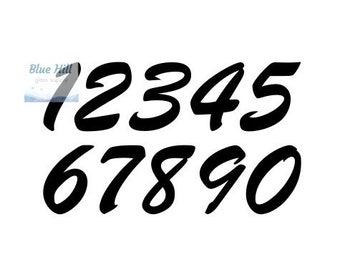 96 COE 2- 3” Precut Glass Numbers Script - Fusible Glass - Precut Glass Shapes - Kiln Fusible Glass - Mosaic Glass Artists - Script