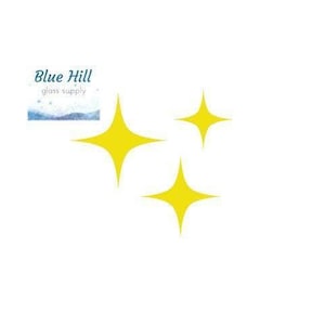 Retro Star 3 Pack Fusible Glass Precut - 96 COE - 90 COE  - Glass - For fused glass - Stained Glass - Mosaic Art - 4 Pointed Star