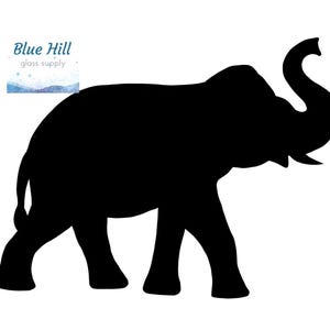 Elephant #1 Fusible Glass Precut - 96 COE Oceanside  - 90 COE Bullseye Glass - For fused glass - Stained Glass - Mosaic Art - Art Supplies