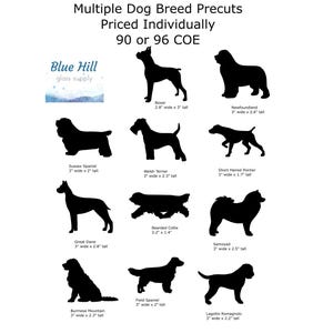 Multiple Breed Dog Fusible Glass Precut - 96 COE - Oceanside Black Glass - For fused glass - Stained Glass - Mosaic Art - Glass Art Supplies