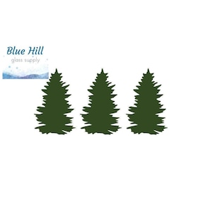 Pine Tree 3 Pack Precut Glass - 96 COE Glass or 90 COE - for Fusing, Mosaics , Stained Glass Art - Forest - Trees precuts