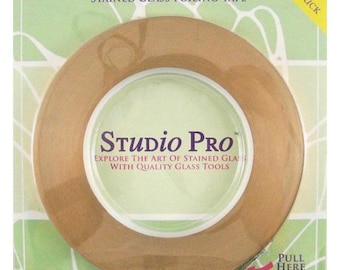 7/32” Copper Foil for Stained Glass - Black, Silver or Copper Backed - Easy to Use Dispenser - Stained Glass Tools - Copper Foil Method