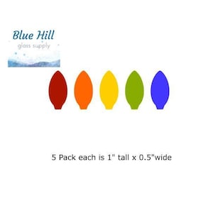 Christmas Lights 5 Pack Precut Glass Shape - Ornaments - Fusible 90 and 96 COE - For Glass Artists - Mosaics - Holiday Precut