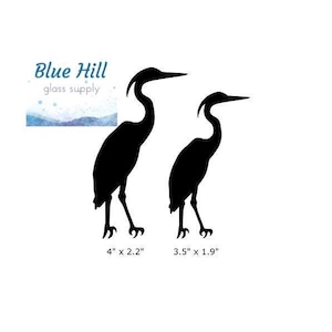 Heron Bird Fusible Glass Precut - 96 COE - 90 COE  Glass - For fused glass - Stained Glass - Mosaic Art - Glass Art Supplies