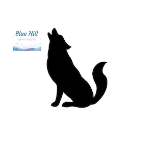 Wolf Howling #1 Fusible Glass Precut - 96 COE - 90 COE Glass - For fused glass - Stained Glass - Mosaic Art -Glass Art Supplies -Dog Howling