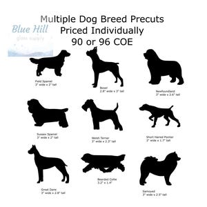 Multiple Breed Dog Fusible Glass Precut - 96 COE - Oceanside Black Glass - For fused glass - Stained Glass - Mosaic Art - Glass Art Supplies