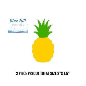 Pineapple 2 piece Precut Glass - 90 COE or 96 COE - Precut glass for artists - Mosaics - Stained Glass - Fused Glass - Fruit - Friendship