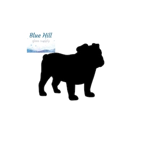 Bulldog Fusible Glass Precut Dog - 96 COE - 90 COE - For fused glass - Stained Glass - Mosaic Art - Glass Art Supplies