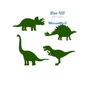 Dinosaur Fusible Glass Precut - 96 COE - 90 COE Glass - For fused glass - Stained Glass - Mosaic Art - Glass Art Supplies - Prehistoric