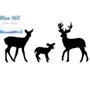 Deer - Buck Doe or Fawn Fusible Glass Precut - 96 COE - 90 COE - For fused glass - Stained Glass - Mosaic Art - Glass Art Supplies