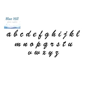 96 letras minúsculas precortadas de vidrio COE - Una letra - Alfabeto - Vidrio fusionable en horno - Arte en mosaico - Arte en vidrio - Fuente de escritura