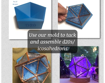 D20 Icosahedron MOLD for Stained Glass Making - Stained Glass Jig - Twenty Sided Shape Mold - Stained Glass Tools - Succulent Jig - Flower