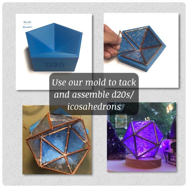 D20 Icosahedron MOLD for Stained Glass Making - Stained Glass Jig - Twenty Sided Shape Mold - Stained Glass Tools - Succulent Jig - Flower