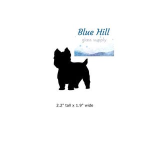 West Highland Terrier Dog Fusible Glass Precut - 96 COE - 90 COE - For fused glass - Mosaic Art - Glass Art Supplies - Westie
