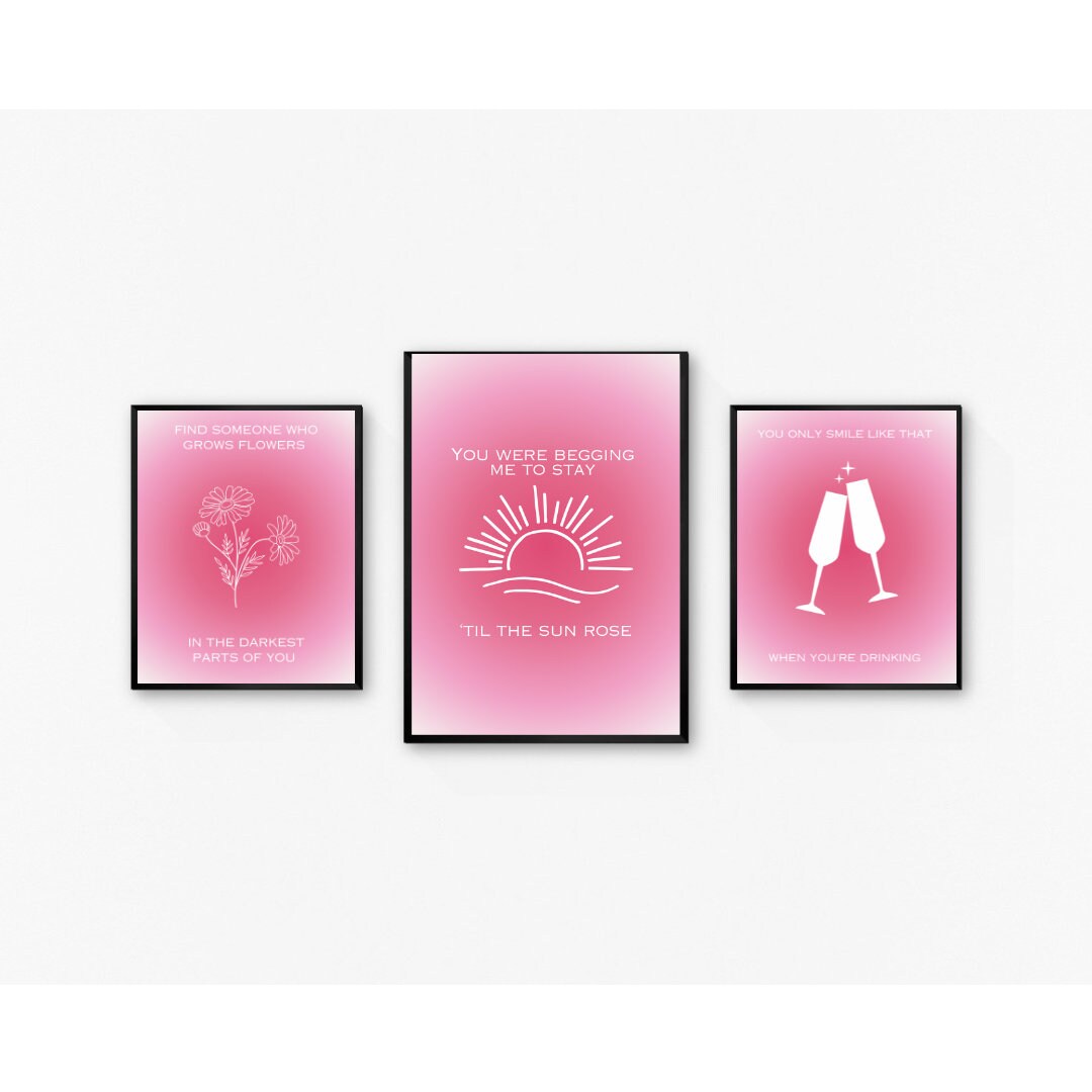 Zach Bryan Lyric Pink Aesthetic Wall Art Etsy