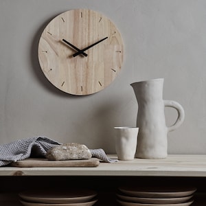 Cander Berlin MNU 8230 Wood wall clock silently silent wooden clock 30.5 cm analog quiet solid wood